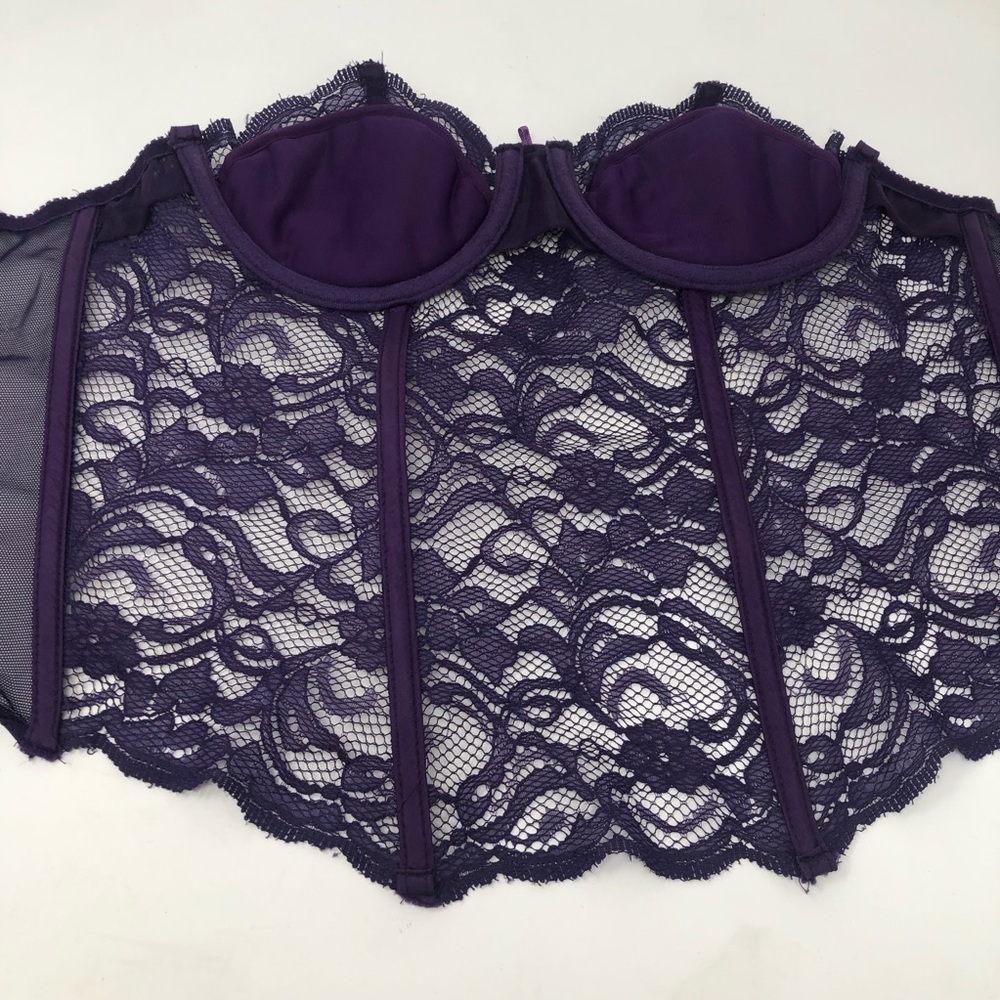 Victoria's Secret Gold‎ Label Purple Lace Bustier - Picture 3 of 4